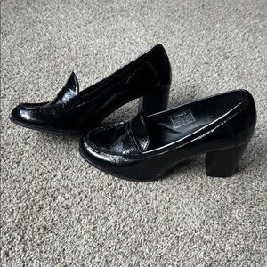 Jones New York Shiny Black Block Heels